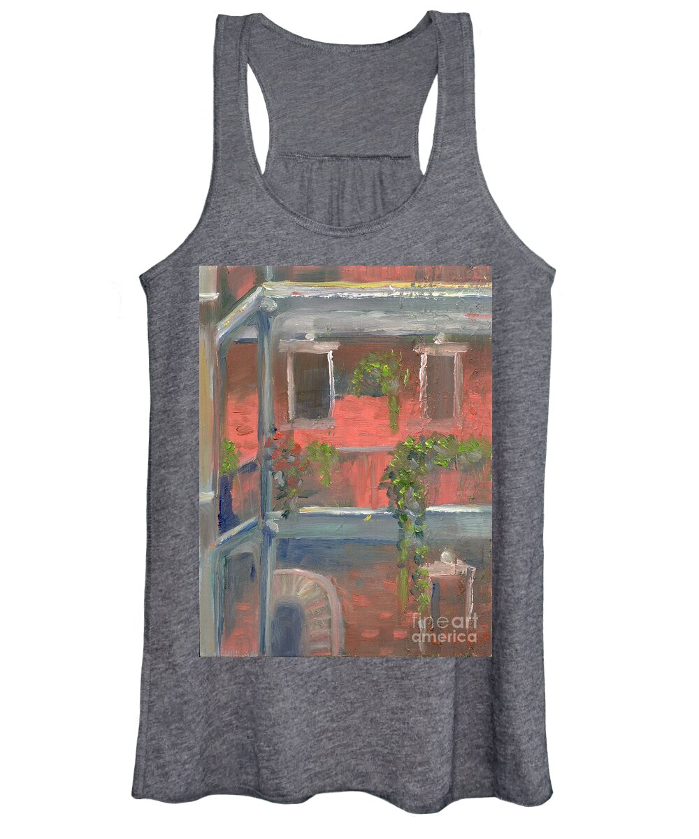 New Orleans Women's Tank Top featuring the painting Balcony I by Lilibeth Andre