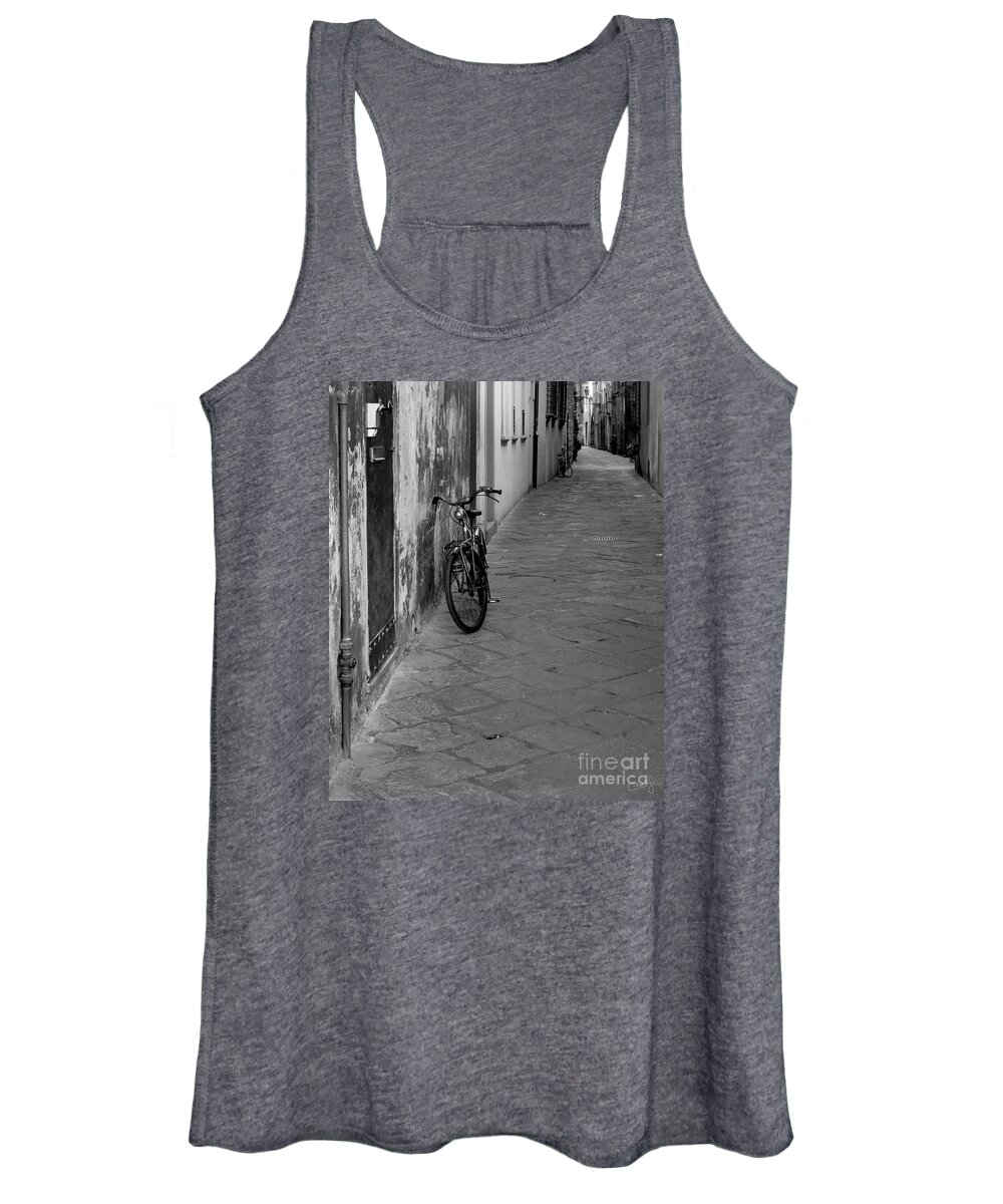 Bicycle In Lucca Women's Tank Top featuring the photograph Bicycle in Lucca by Prints of Italy