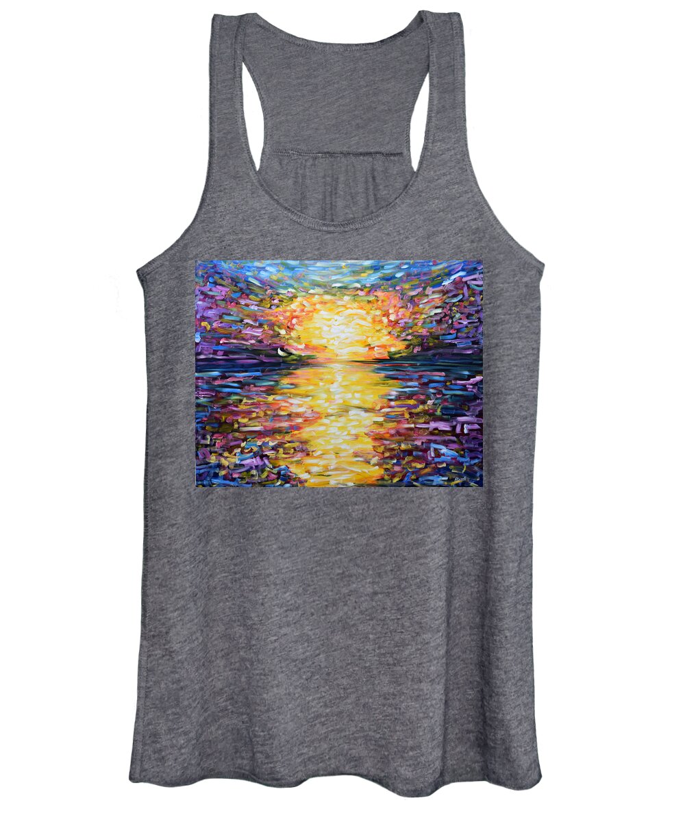 Sunset Women's Tank Top featuring the painting Big Sunset by Pete Caswell