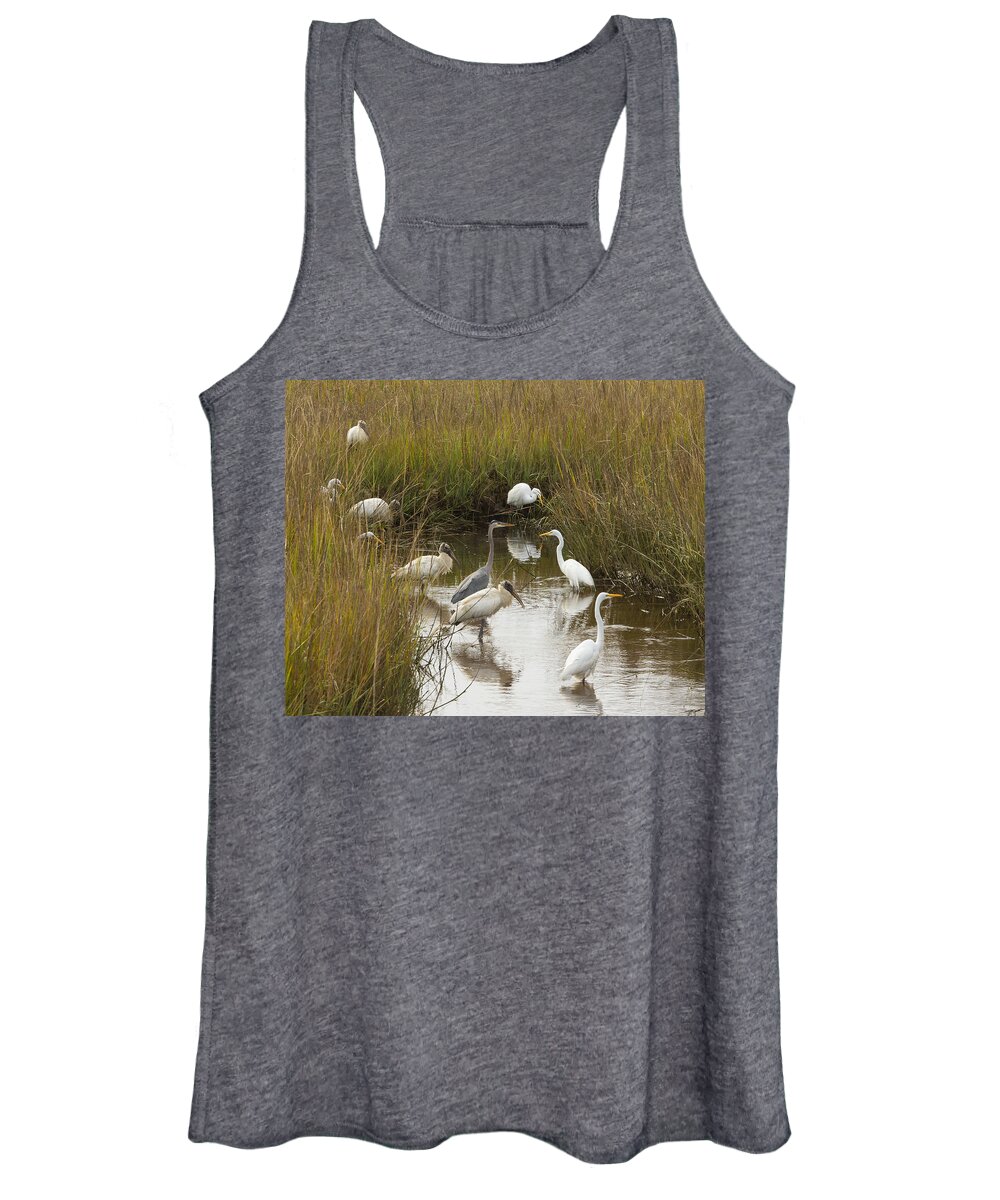 Lowcountry Women's Tank Top featuring the photograph Bird Brunch by Patricia Schaefer