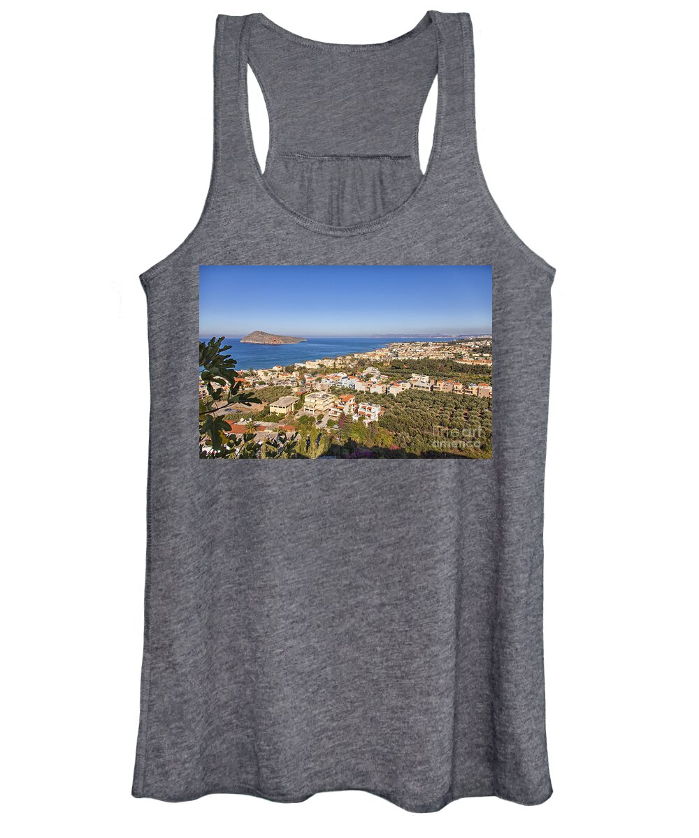 Scenery Women's Tank Top featuring the photograph Birds eye view of Crete Greece by Sophie McAulay
