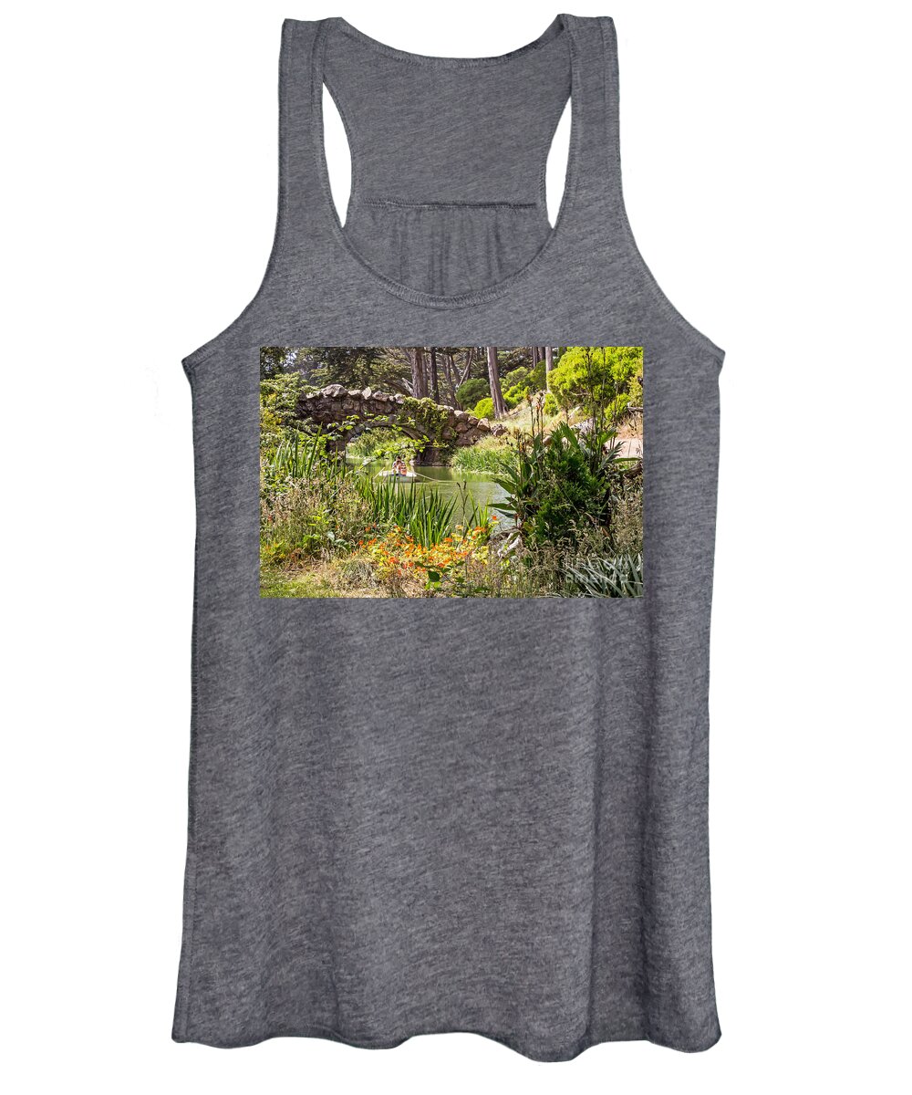 Boat Women's Tank Top featuring the photograph Boating by the Bridge by Kate Brown