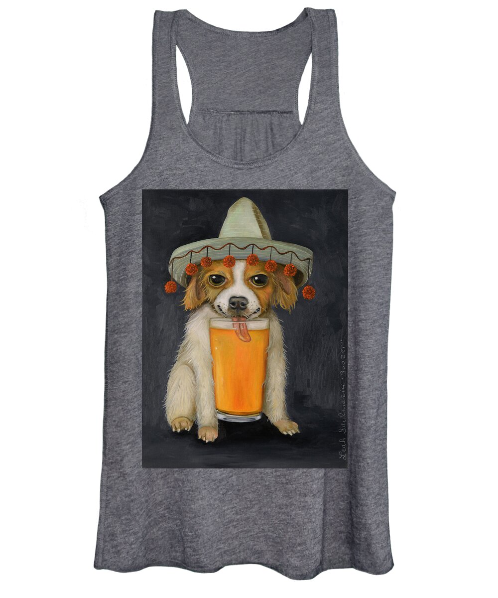 Chihuahua Women's Tank Top featuring the painting Boozer pro photo by Leah Saulnier The Painting Maniac