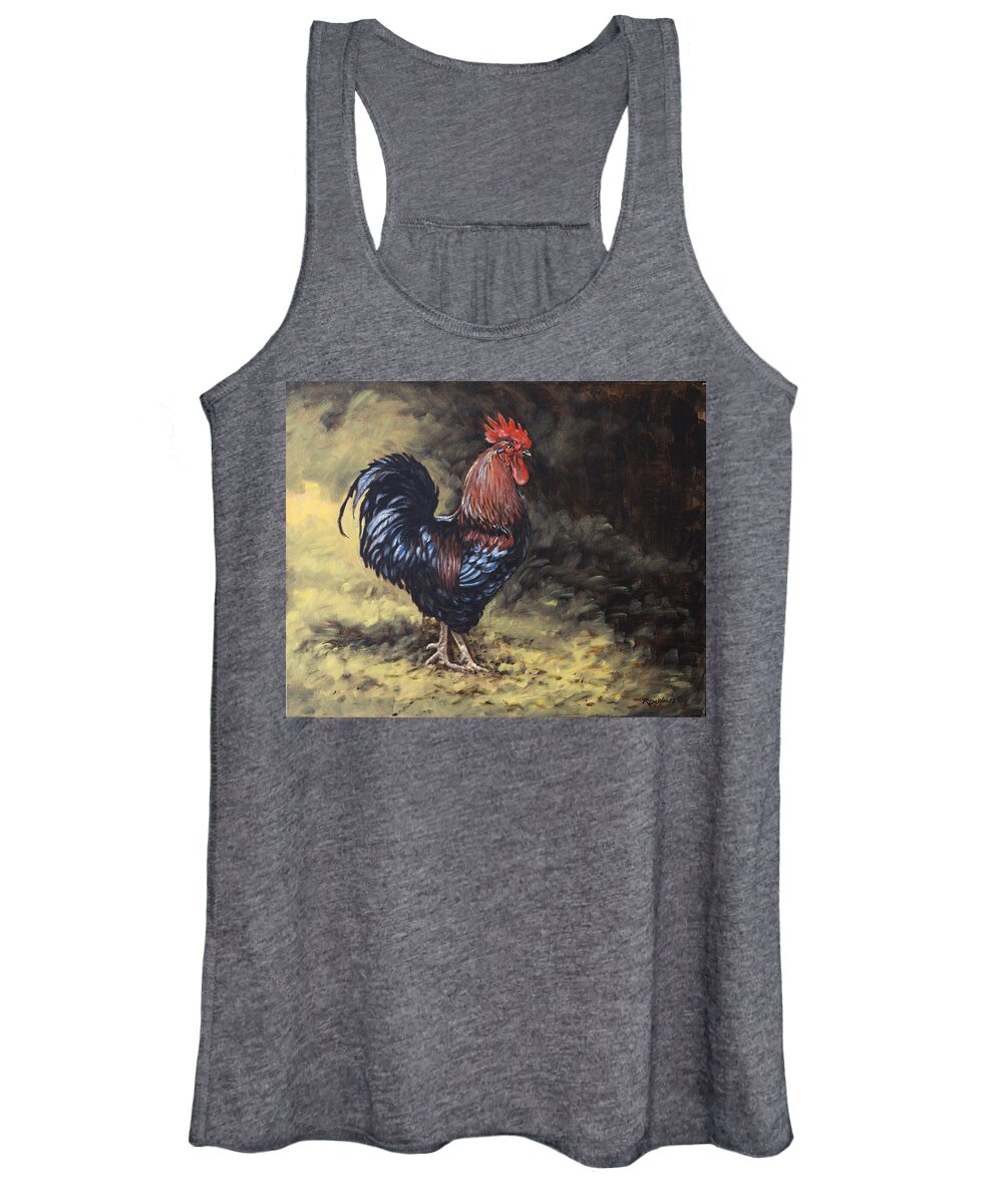 Rooster Women's Tank Top featuring the painting Brewster by Richard De Wolfe