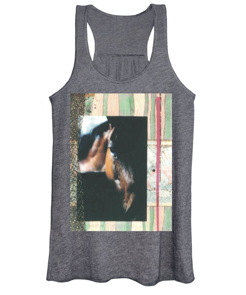 Horse Women's Tank Top featuring the mixed media Bud by Mary Ann Leitch