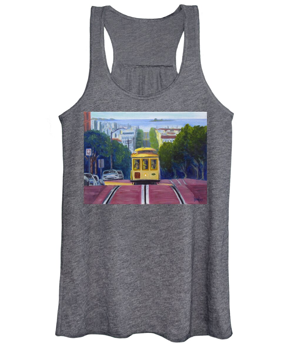 Cable Car Women's Tank Top featuring the painting Cable Car by Kevin Hughes