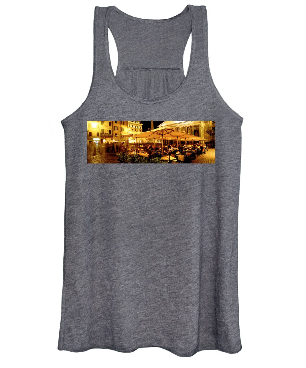 Photography Women's Tank Top featuring the photograph Cafe, Pantheon, Rome Italy by Panoramic Images