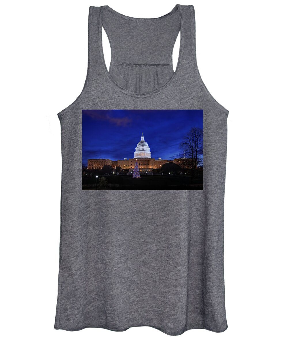 Us Women's Tank Top featuring the photograph Capitol Christmas - 2013 by Metro DC Photography