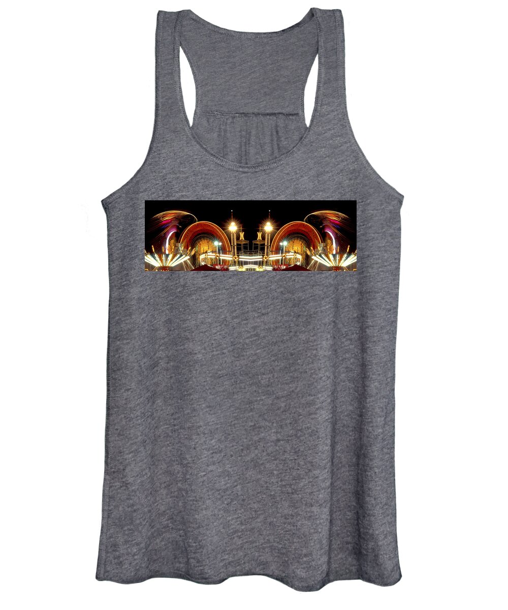 Carnivals Women's Tank Top featuring the photograph Carnival Light patterns at night by Paul W Faust - Impressions of Light