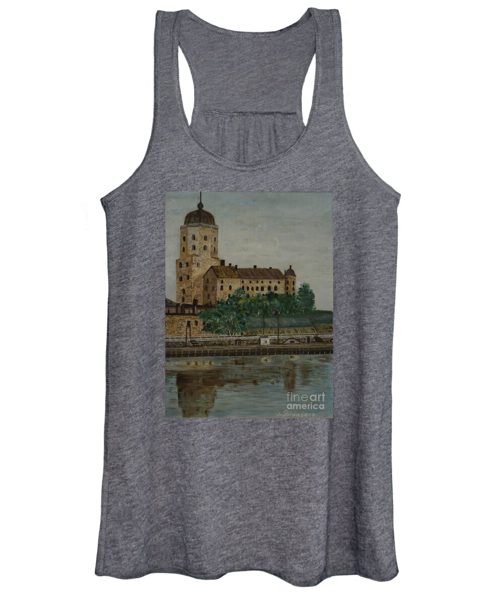 Castle Of Vyborg Women's Tank Top featuring the painting Castle of Vyborg by O Ronnberg