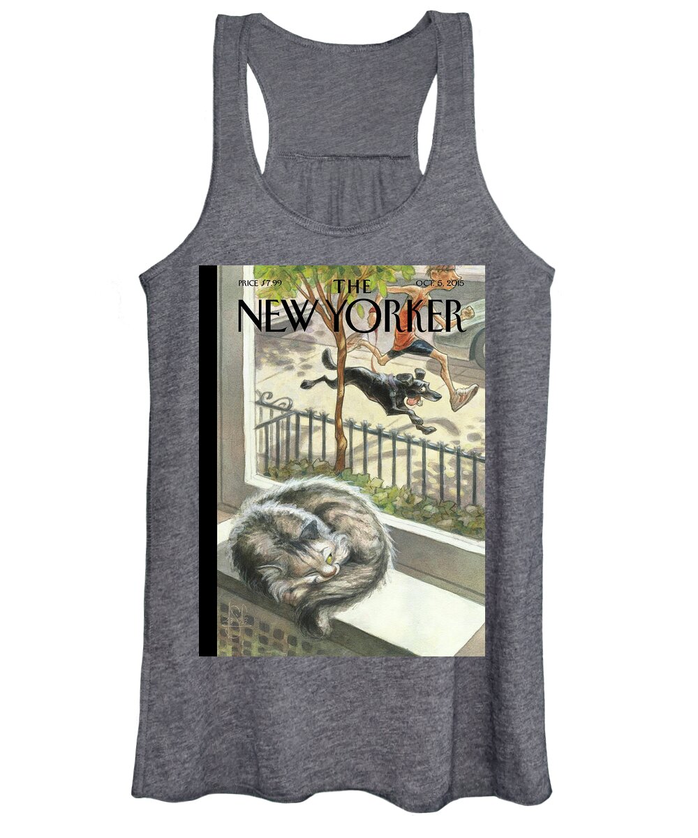 Cat Women's Tank Top featuring the painting Catnap by Peter de Seve