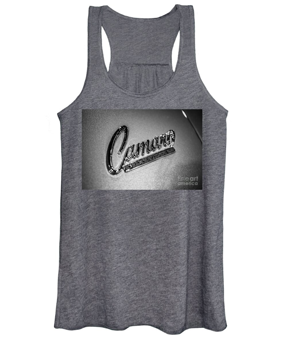 American Women's Tank Top featuring the photograph Chevrolet Camaro Emblem by Paul Velgos