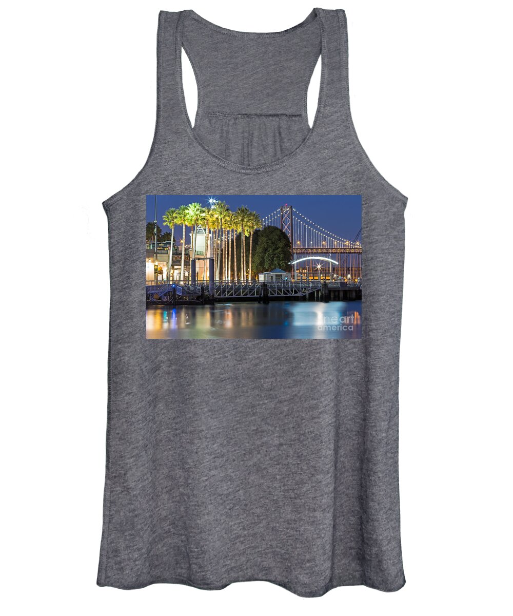 At&t Park Women's Tank Top featuring the photograph City Lights on Mission Bay by Kate Brown