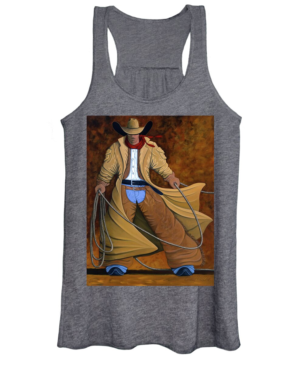 Contemporary Western Women's Tank Top featuring the painting Cody by Lance Headlee