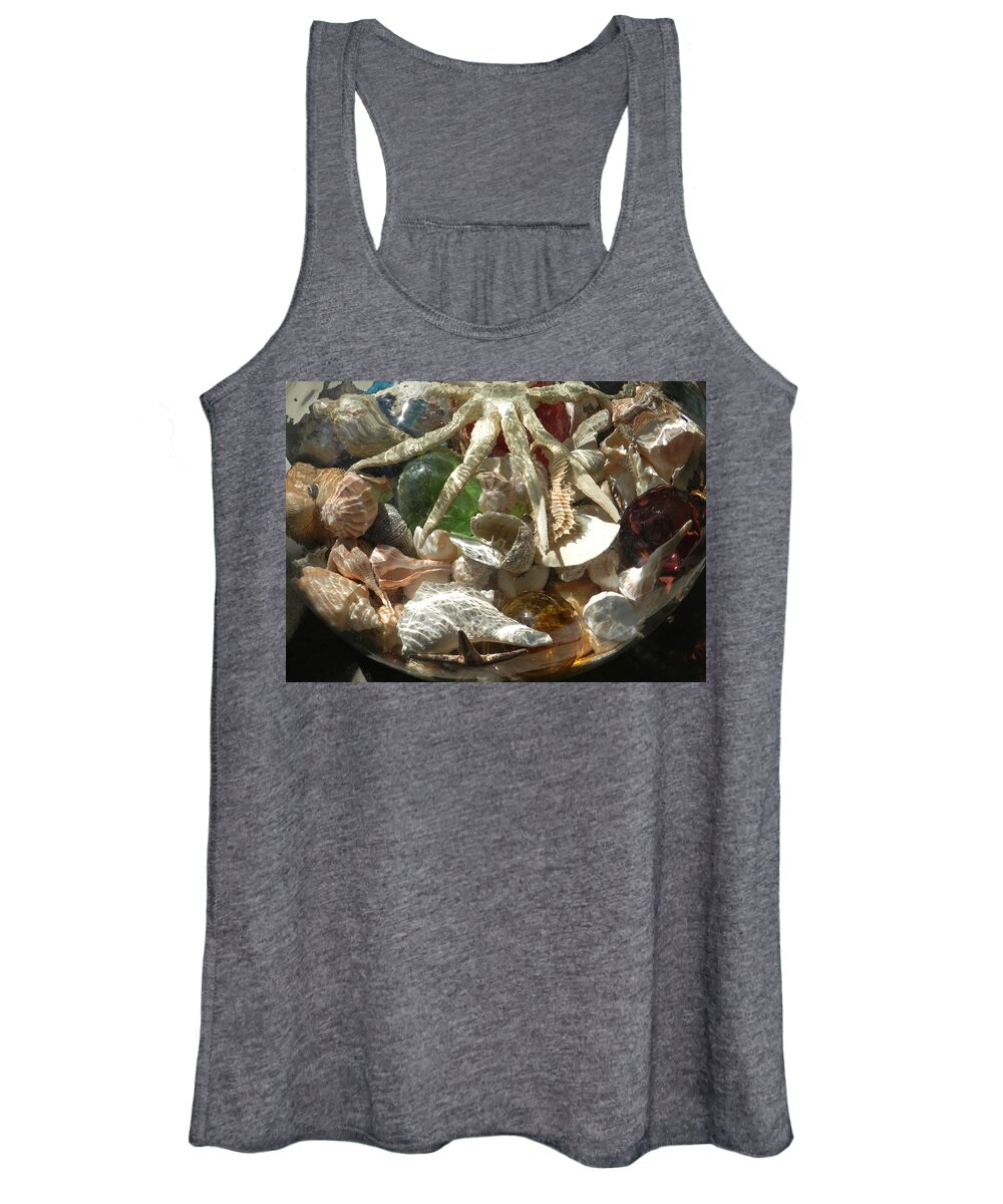 Seashells Women's Tank Top featuring the photograph Collection in Jar by Deborah Ferree