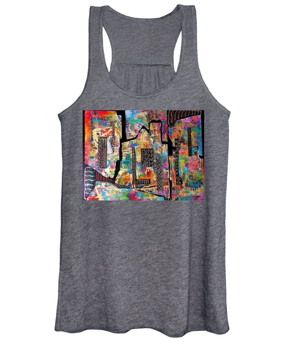 Non Objective Design Women's Tank Top featuring the mixed media Color Abounds by Genie Morgan