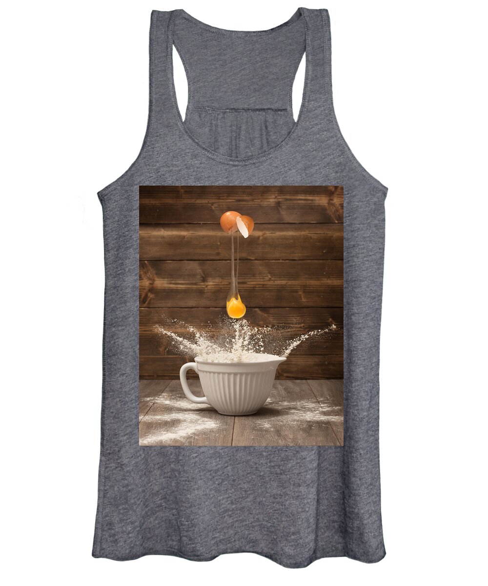Egg Women's Tank Top featuring the photograph Cracking The Egg by Amanda Elwell
