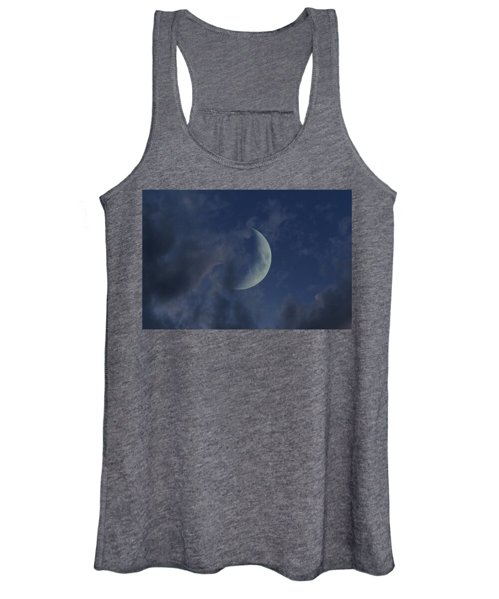 Cresecent Moon Women's Tank Top featuring the photograph Crescent Moon by Raymond Salani III
