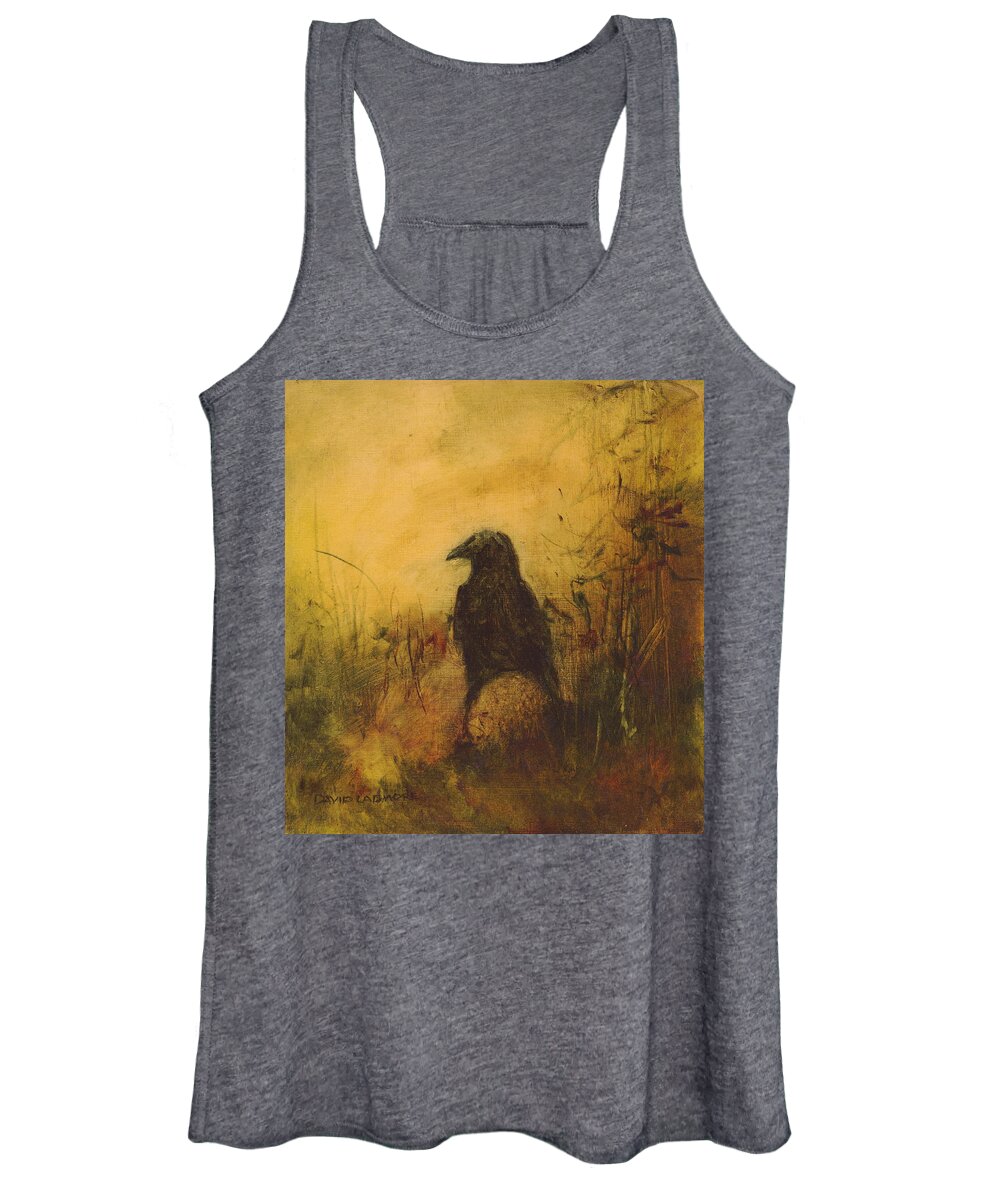 Crow Women's Tank Top featuring the painting Crow 7 by David Ladmore