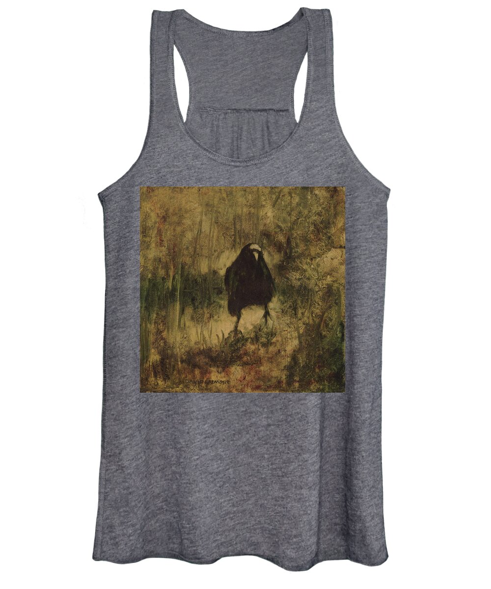 Crow Women's Tank Top featuring the painting Crow 8 by David Ladmore