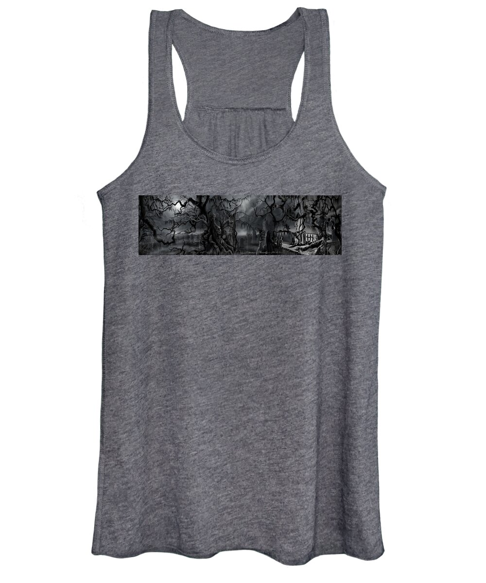 James Christopher Hill Women's Tank Top featuring the painting Darkness Has Crept in the Midnight Hour by James Hill