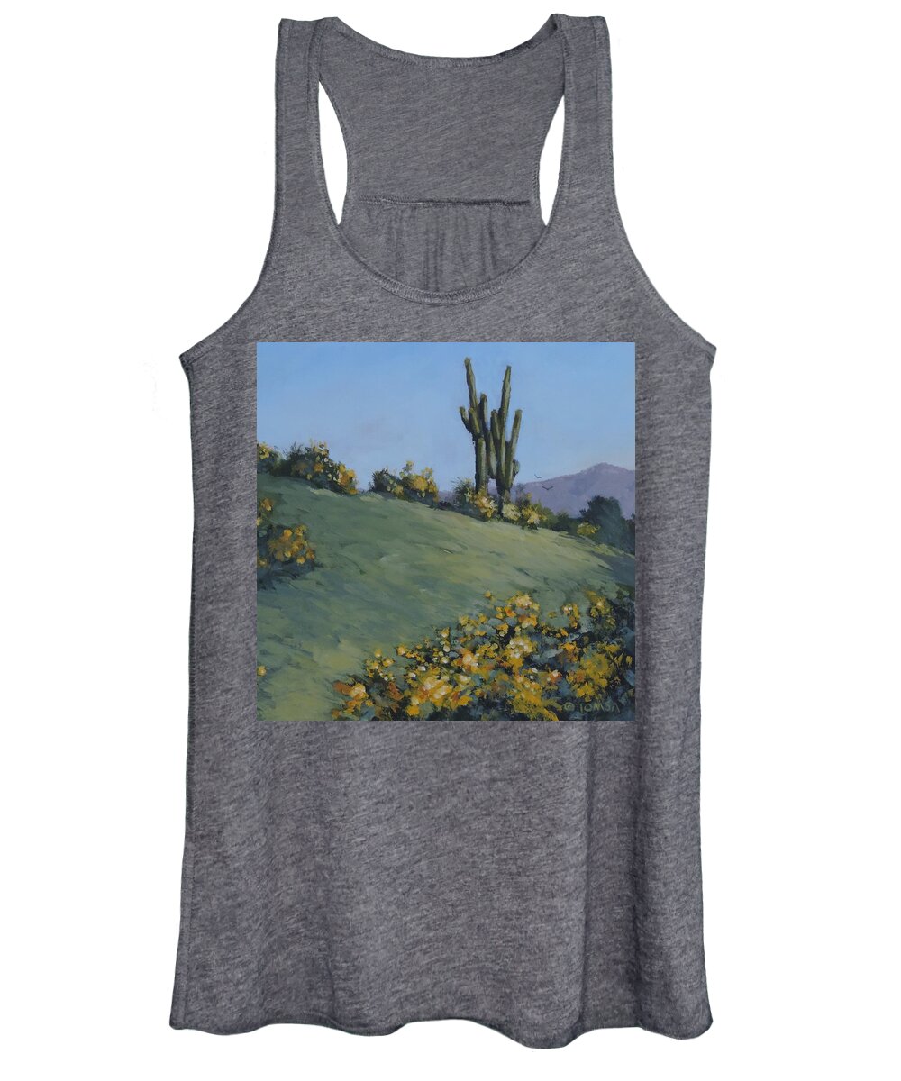 Desert Spring Women's Tank Top featuring the painting Desert Spring  by Bill Tomsa