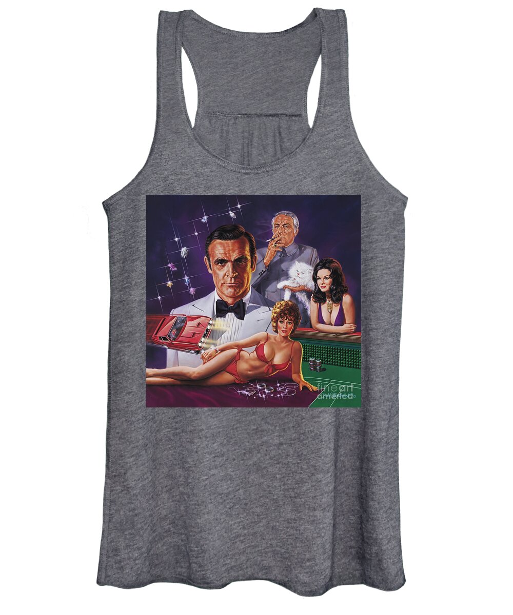 Portrait Women's Tank Top featuring the painting Diamonds Are Forever by Dick Bobnick