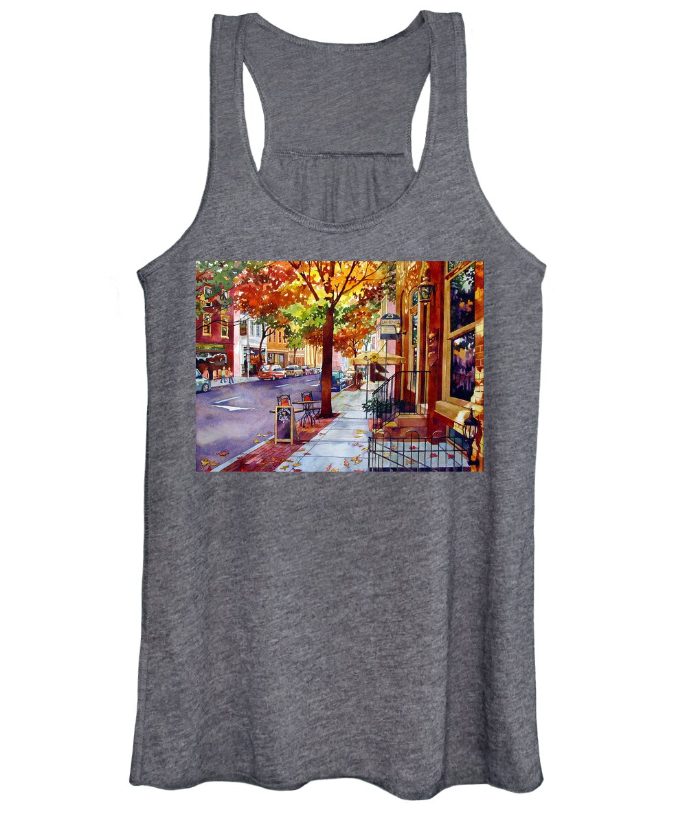 Watercolor Women's Tank Top featuring the painting Downtime by Mick Williams