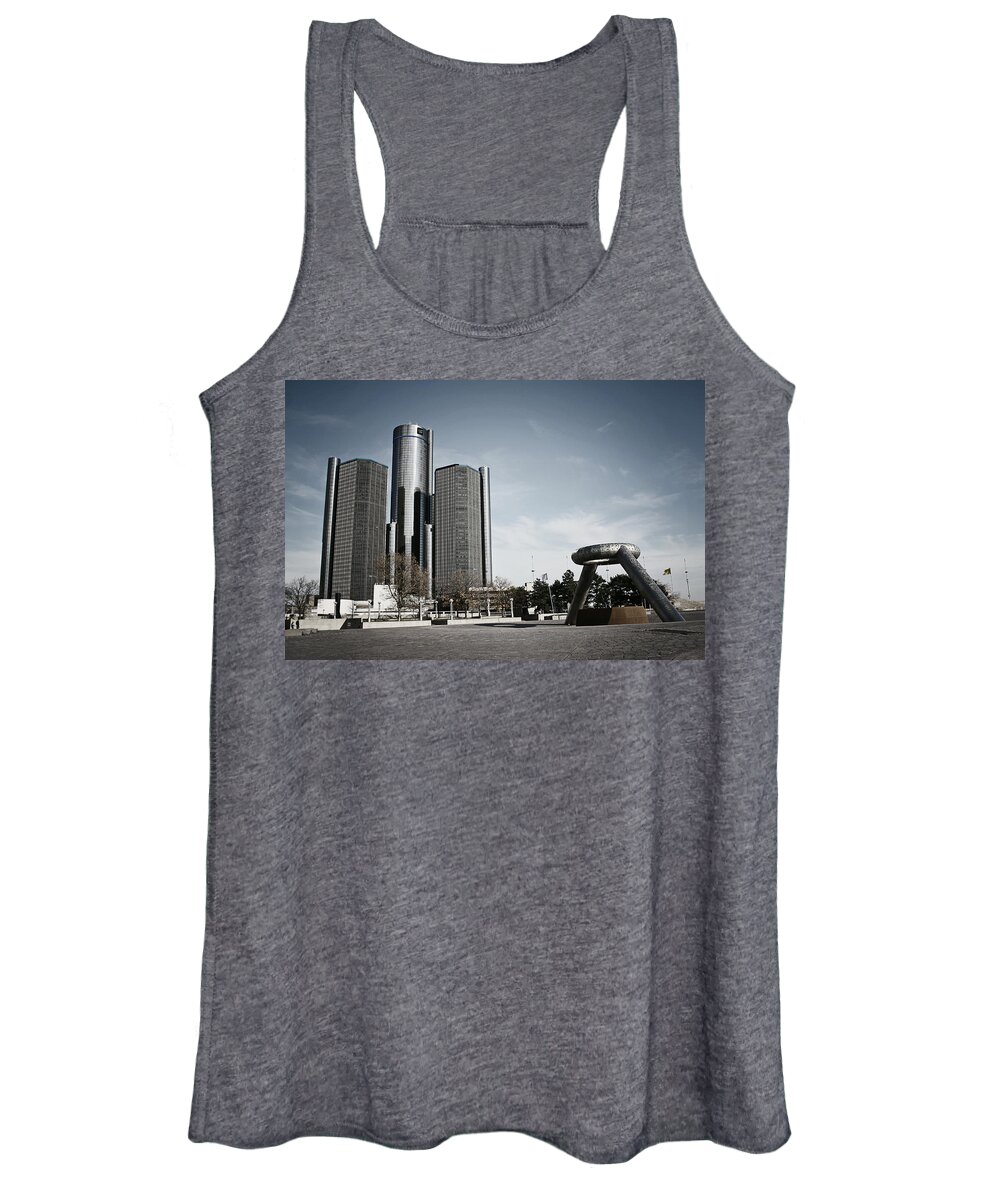 Detroit Women's Tank Top featuring the photograph Downtown Detroit by Laura Kinker