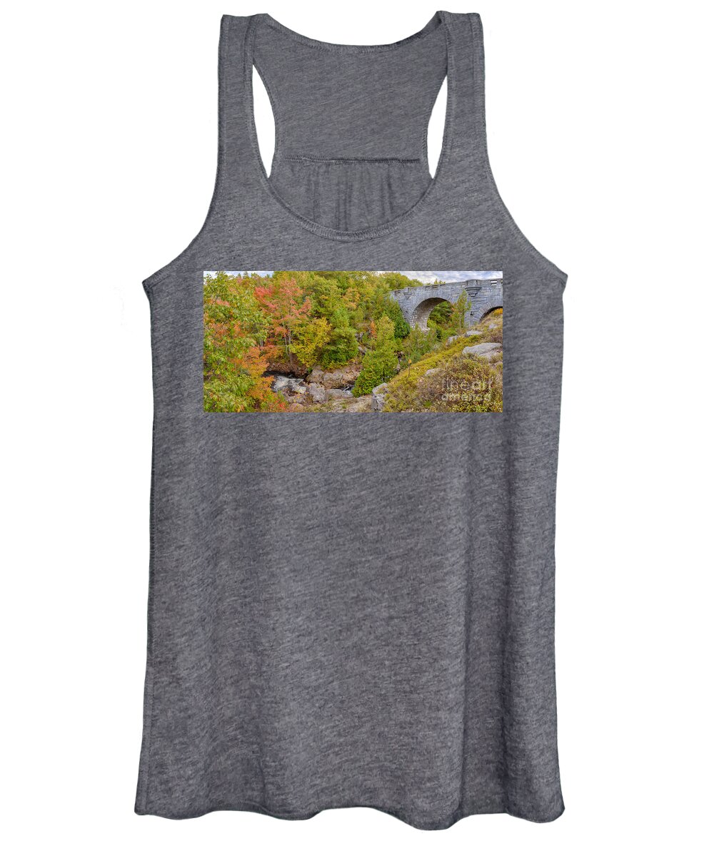 Bridge Women's Tank Top featuring the photograph Duck Brook and Duck Bridge in Autumn Acadia National Park Maine by Ken Brown