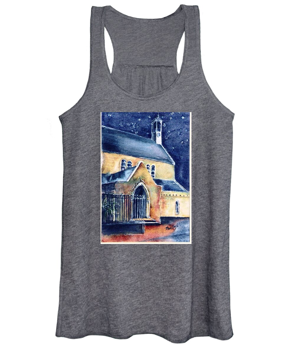 Historicc Abbey Women's Tank Top featuring the painting Duiske Abbey Ireland  by Trudi Doyle