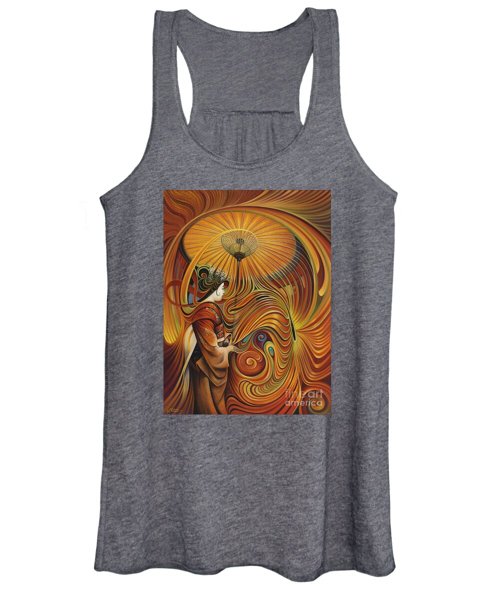 Dynamic Women's Tank Top featuring the painting Dynamic Oriental by Ricardo Chavez-Mendez