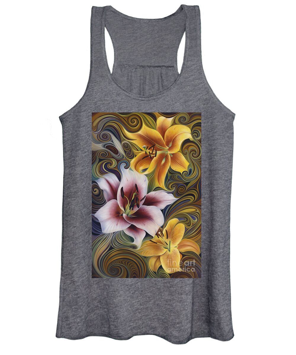 Flowers Women's Tank Top featuring the painting Dynamic Triad by Ricardo Chavez-Mendez