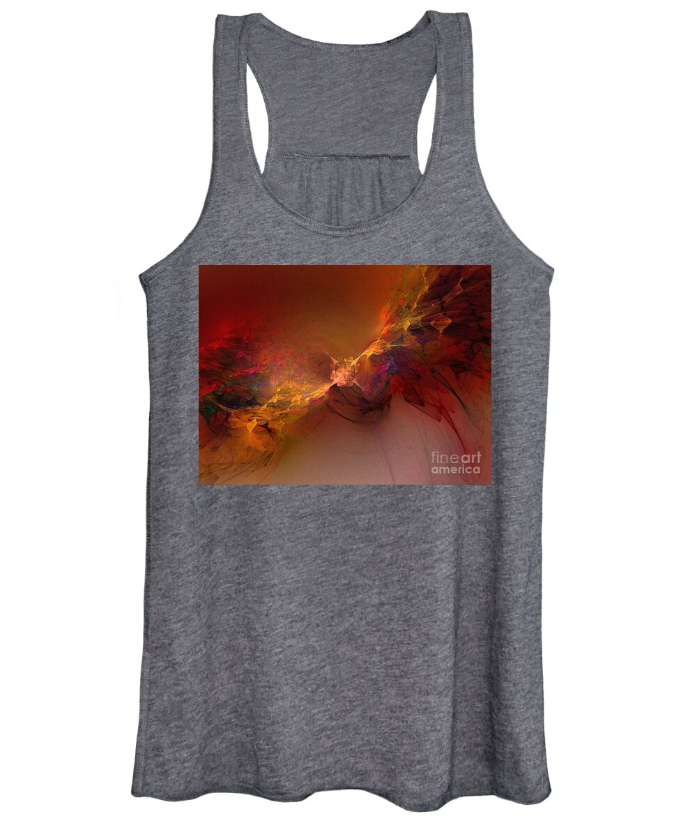Abstract Women's Tank Top featuring the digital art Elemental Force-Abstract Art by Karin Kuhlmann