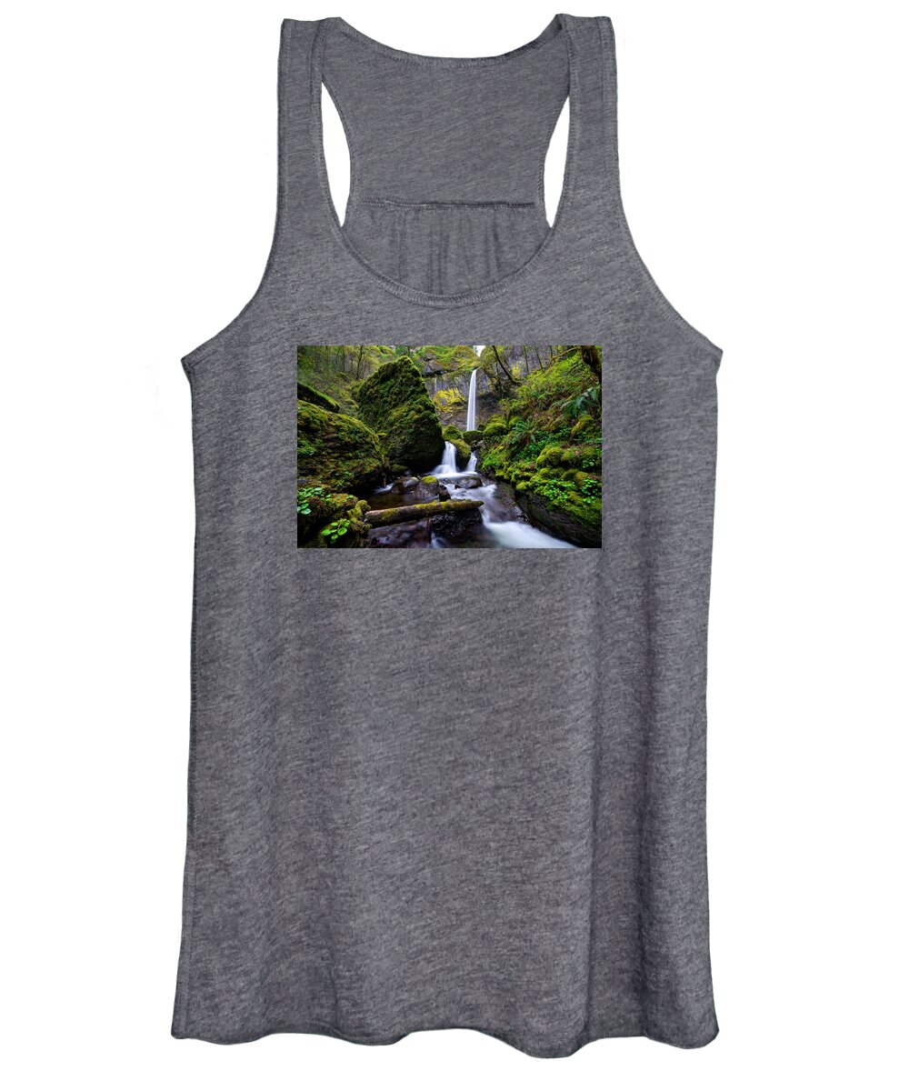 Waterfall Women's Tank Top featuring the photograph Elowah Falls by Dustin LeFevre