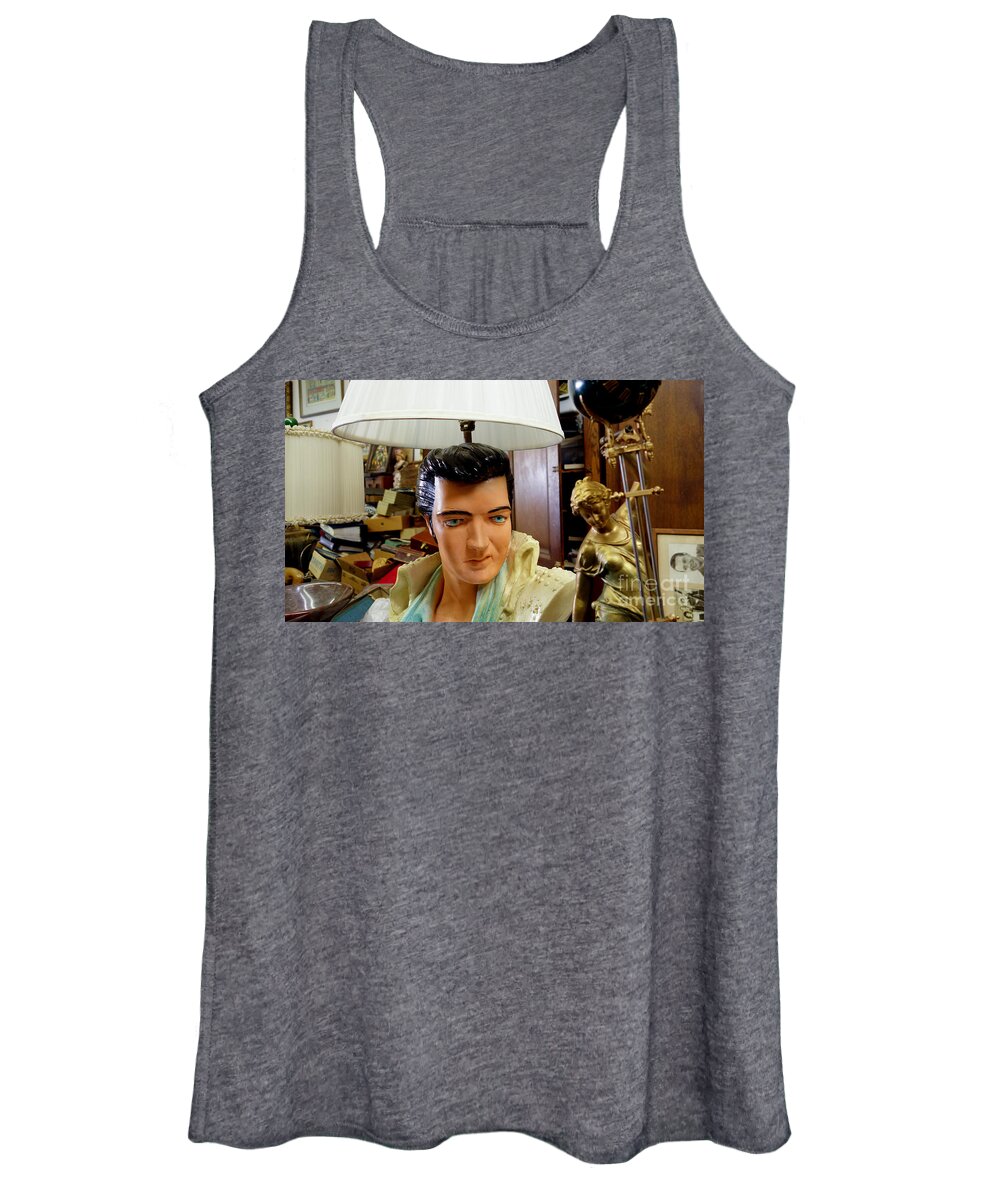 Antique Women's Tank Top featuring the photograph Elvis Lamp in Antique Shop by Amy Cicconi