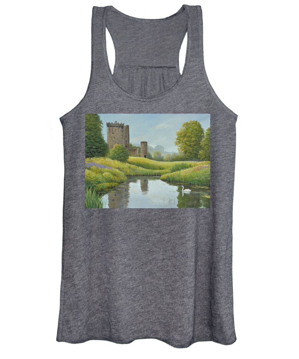 Blarney Castle Women's Tank Top featuring the painting Emerald Isle by Jake Vandenbrink