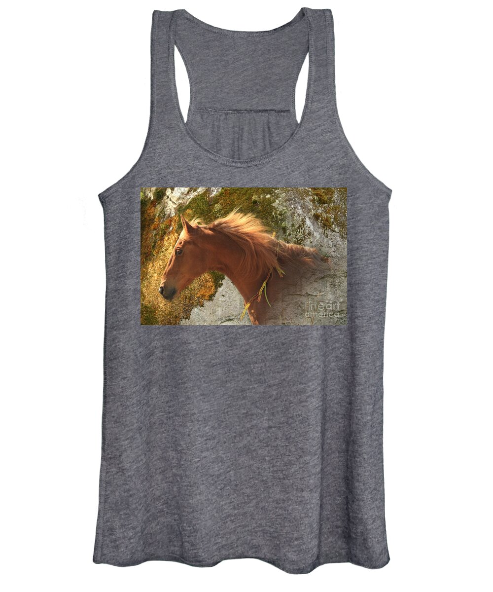 Horse Women's Tank Top featuring the digital art Emerging Free by Michelle Twohig