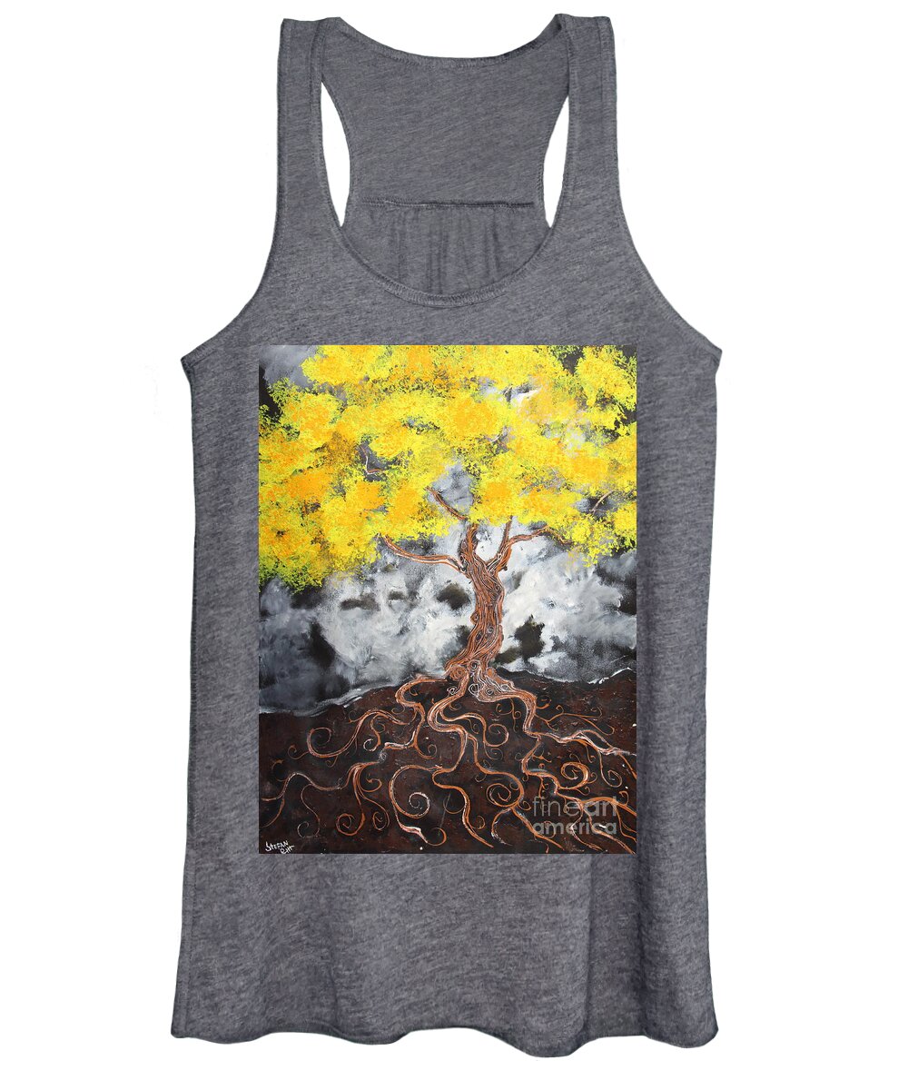 Landscape Women's Tank Top featuring the painting Facing Reality by Stefan Duncan