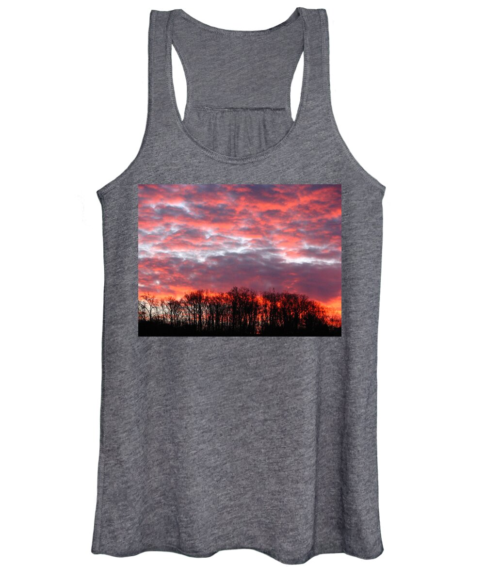 Sky Women's Tank Top featuring the photograph Fire Sky Asheville by Cleaster Cotton