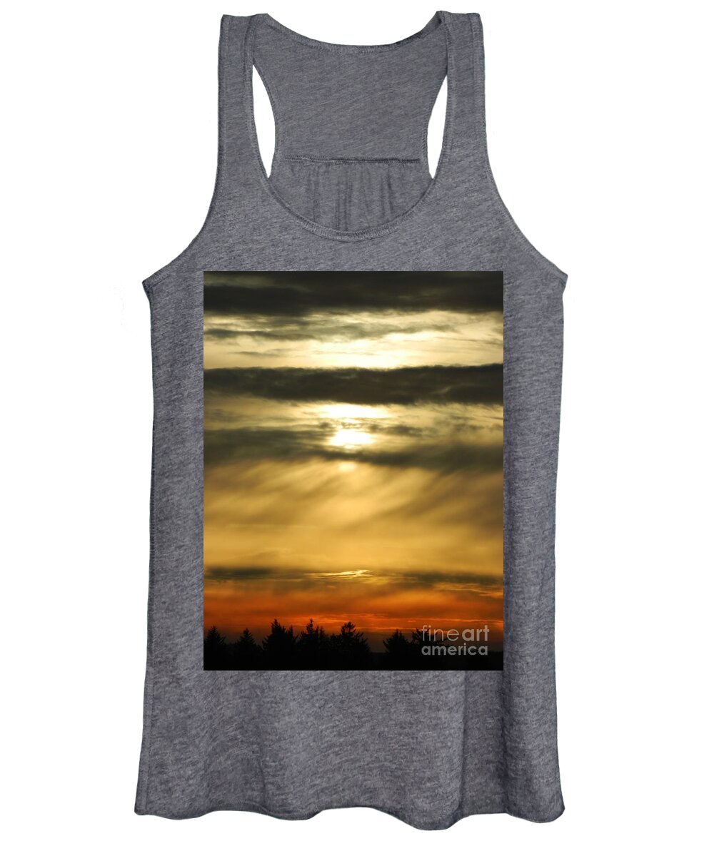 Fire Women's Tank Top featuring the photograph Fire Sunset 2 by Gallery Of Hope 