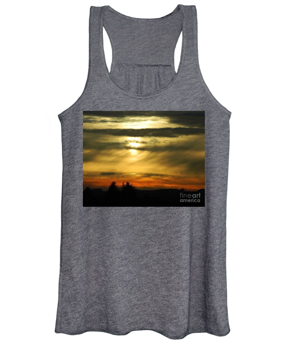 Fire Women's Tank Top featuring the photograph Fire Sunset 3 by Gallery Of Hope 