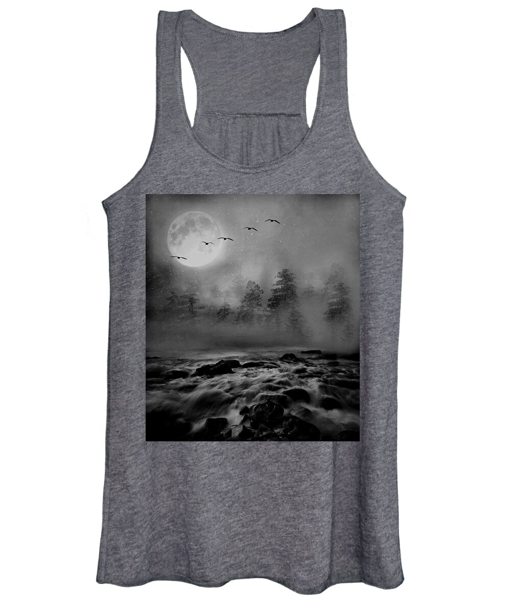Geese Women's Tank Top featuring the photograph First Snowfall Geese Migrating by Andrea Kollo