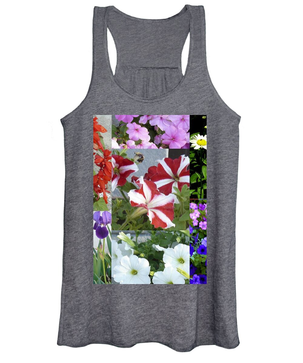 Flowers Women's Tank Top featuring the photograph Flower Gardens Montage by Mary Ann Leitch