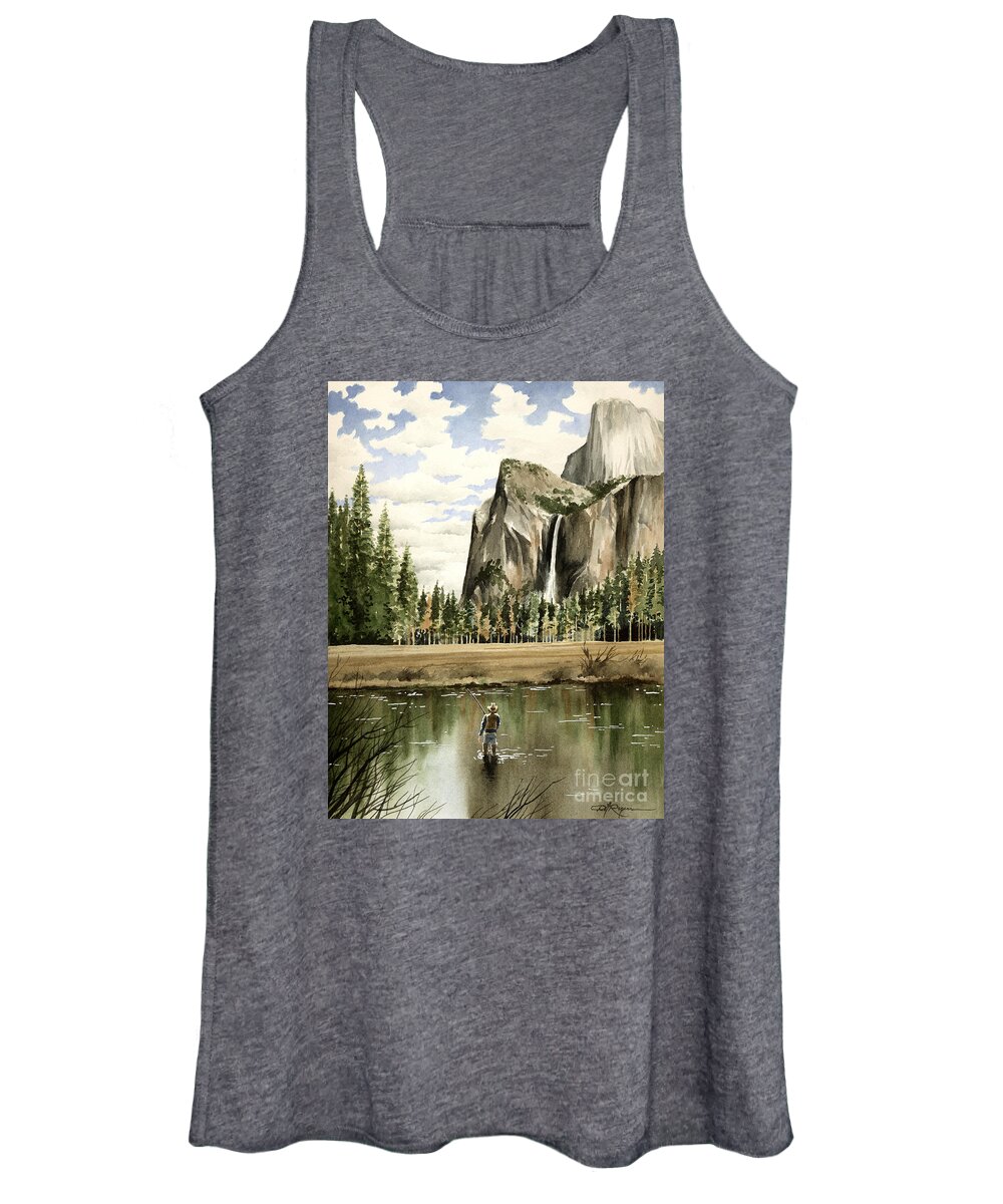 Yosemite Women's Tank Top featuring the painting Flyin Yosemite by David Rogers