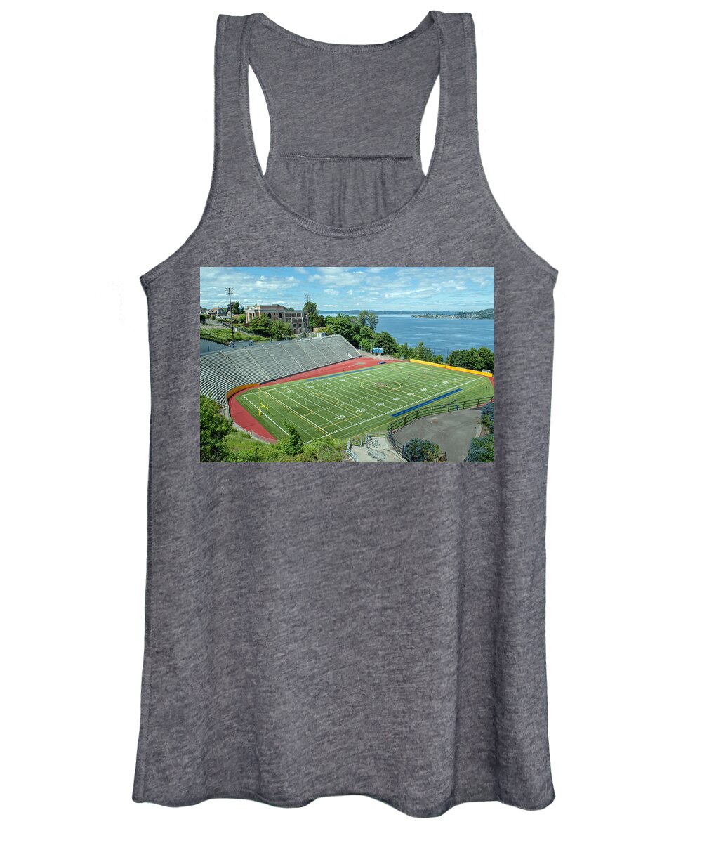 Football Field Women's Tank Top featuring the photograph Football Field by the Bay by Tikvah's Hope
