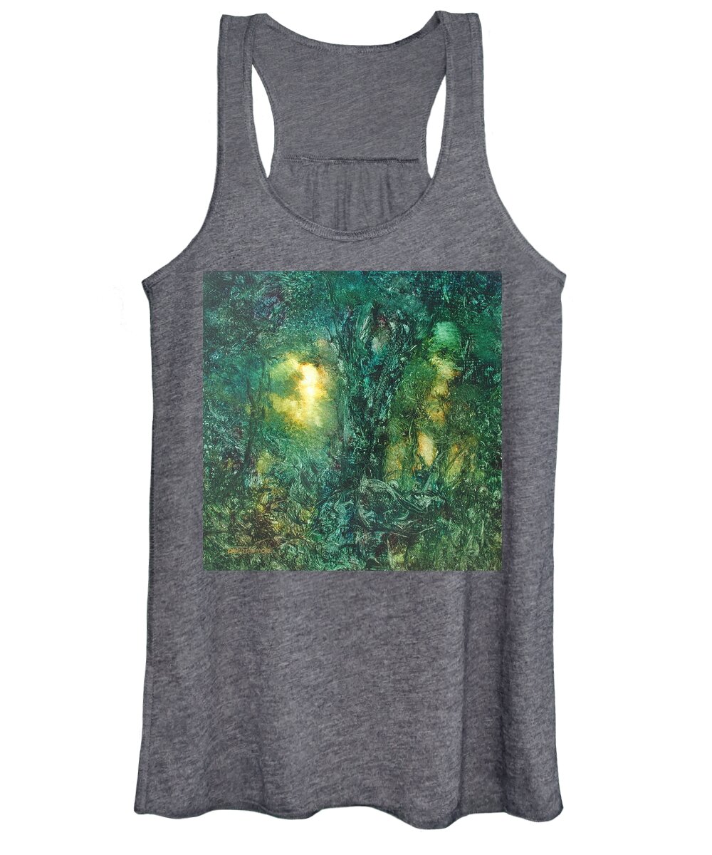 David Ladmore Women's Tank Top featuring the painting Forest Light 28 by David Ladmore