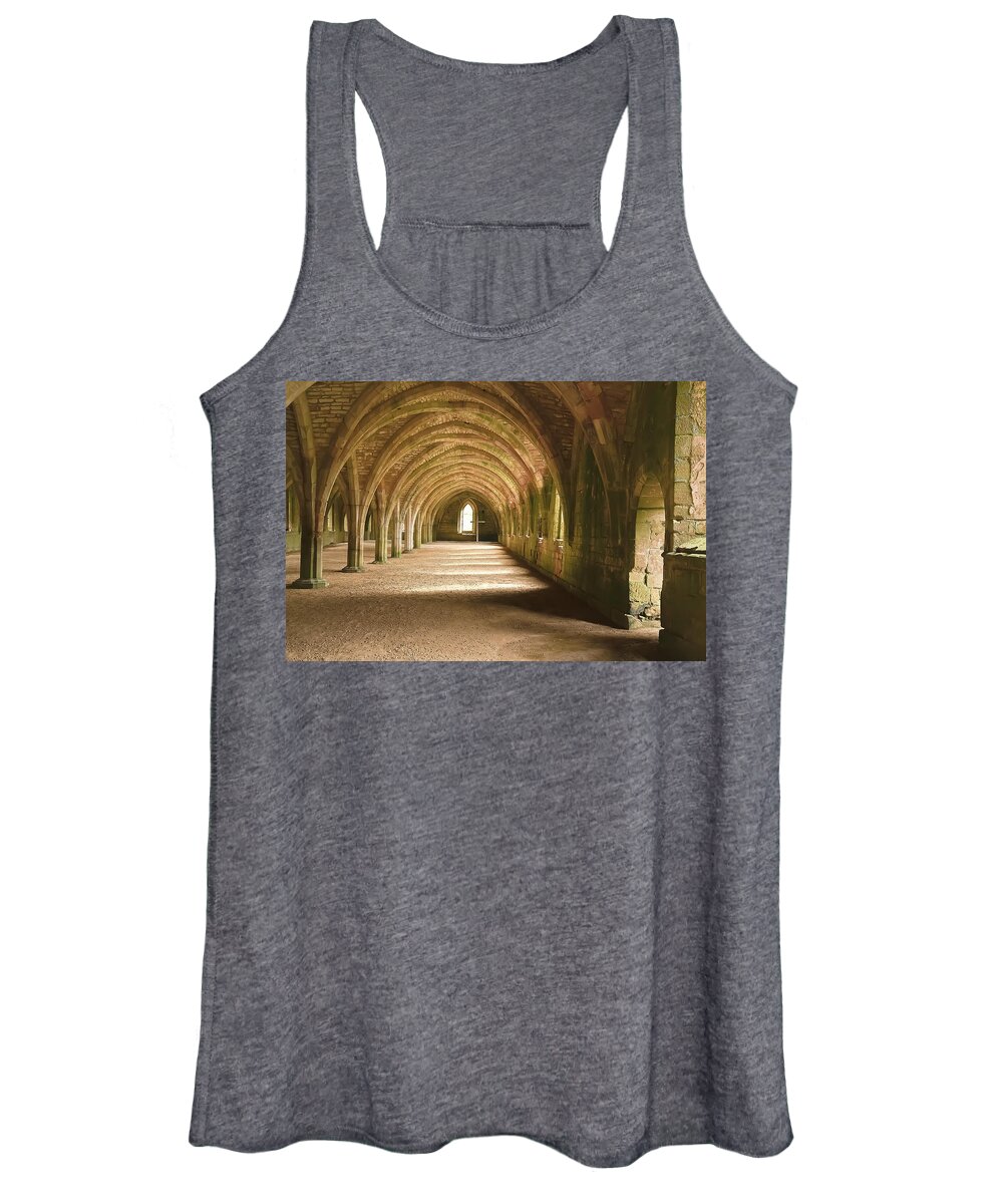 Travel Women's Tank Top featuring the photograph Fountain's Abbey Cellarium by Elvis Vaughn