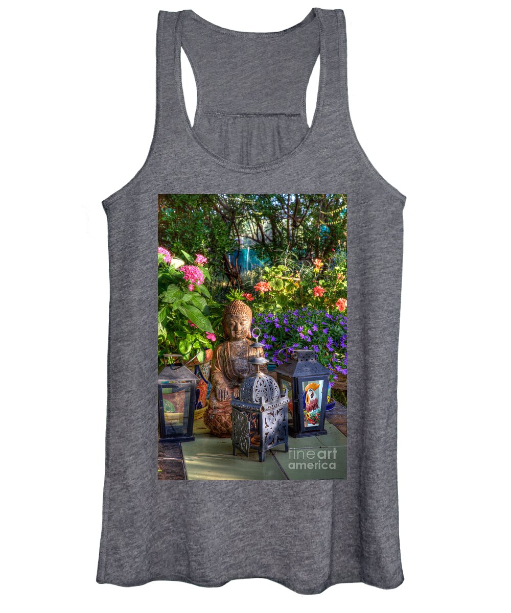 The Mind Can Go In A Thousand Directions Women's Tank Top featuring the photograph Garden Meditation by Charlene Mitchell