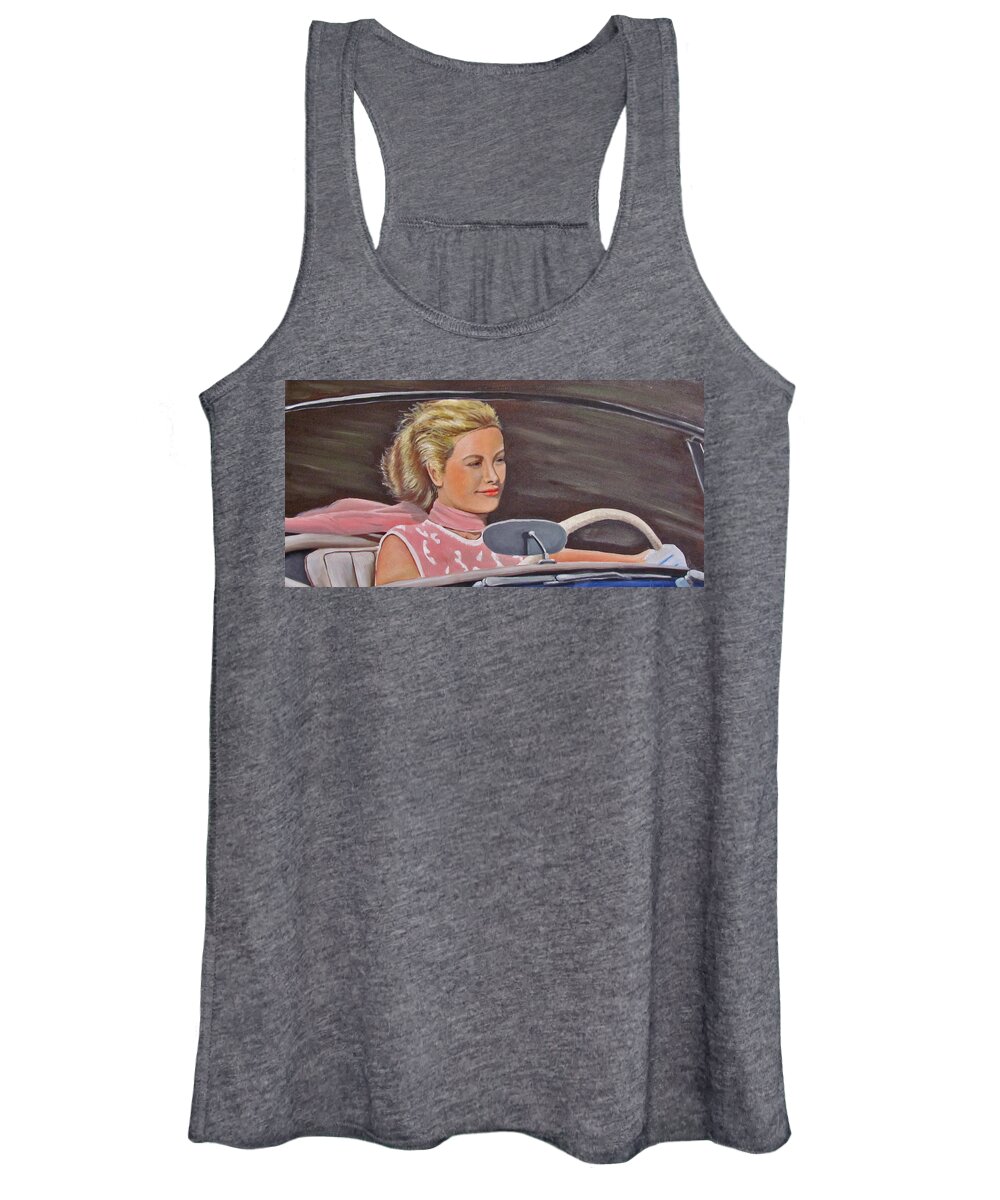 Grace Kelly Women's Tank Top featuring the painting Grace Kelly - To Catch a Thief by Kevin Hughes